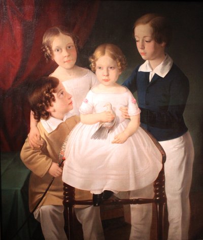 The Four Children of the Carpenter Manufacturer Franz Zlamal in Vienna by Erasmus Engert